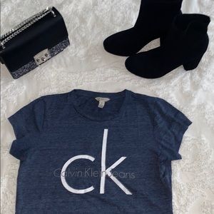 Heather Blue Calvin Klein Logo Tee